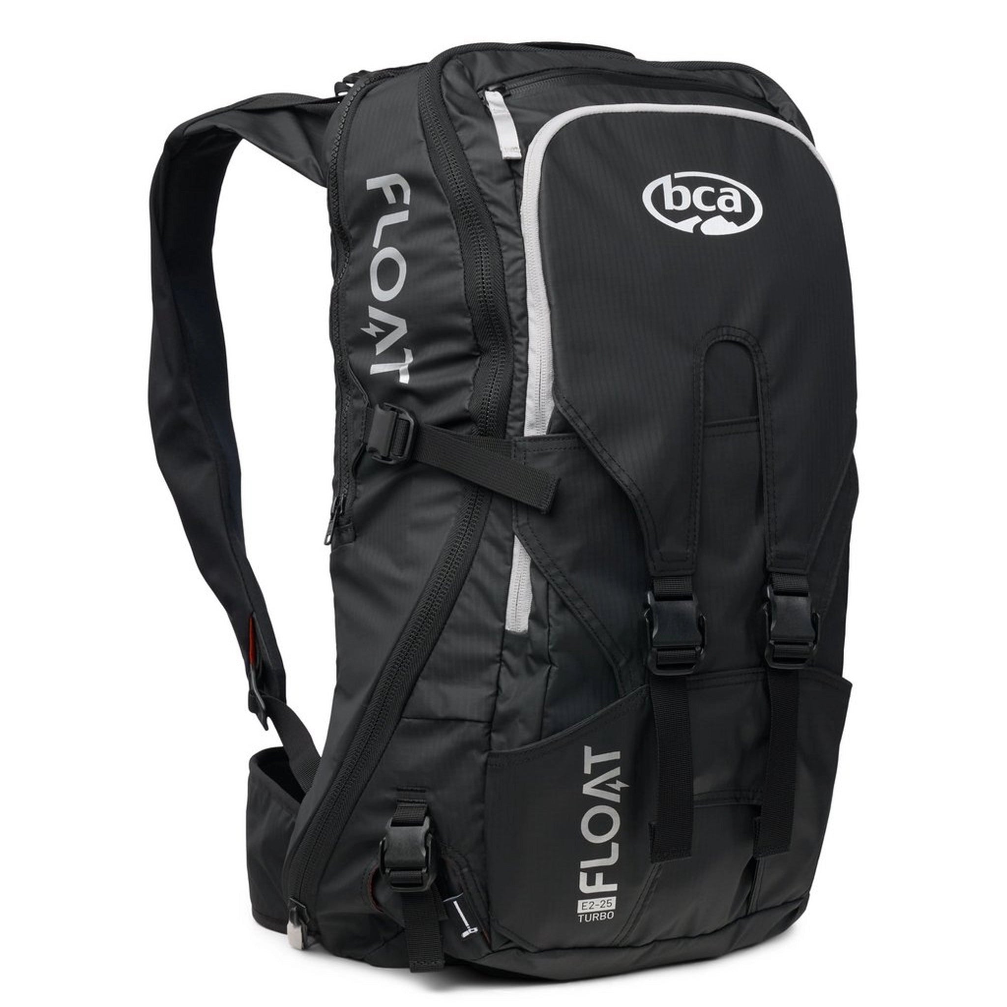 Black backpack with 'BCA' logo on a white background