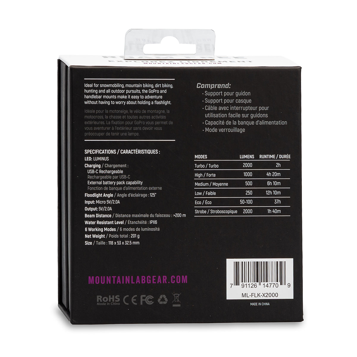 Mountain Lab x2000 Lumen Flashlight Kit